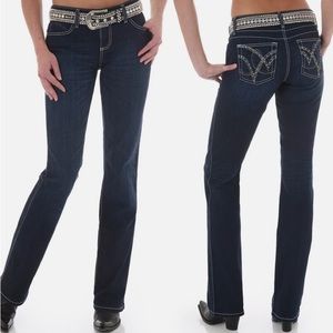 Wrangler Q Baby Western Riding Jeans 29 x 36 Rhinestones 5/6
